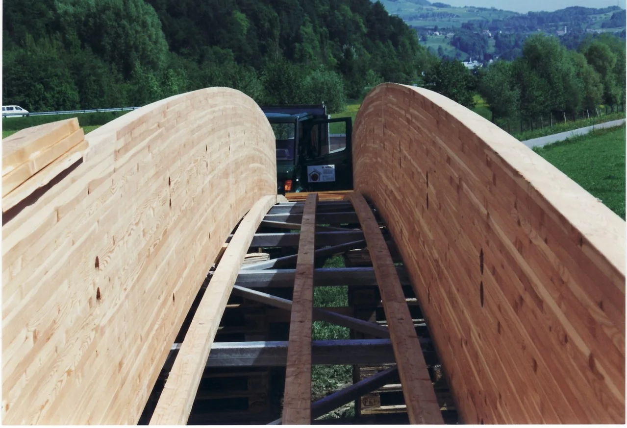Spanholzbrücke von grosser Spannweite